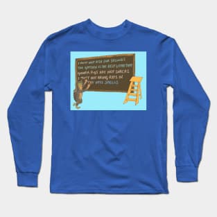 Cat Pays Homage to Bart Simpson Long Sleeve T-Shirt